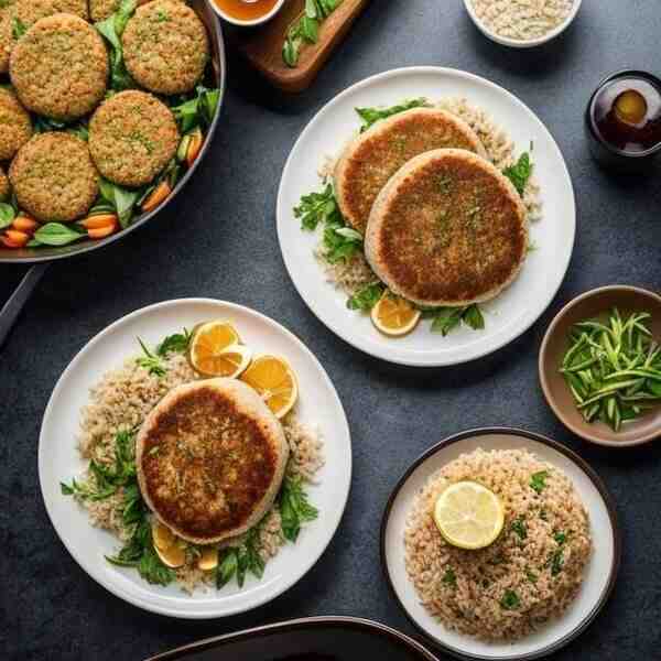 Котлеты индюшачьи с коричневым рисом